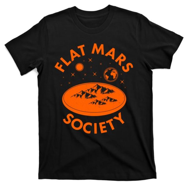 vintage retro flat mars society t-shirt