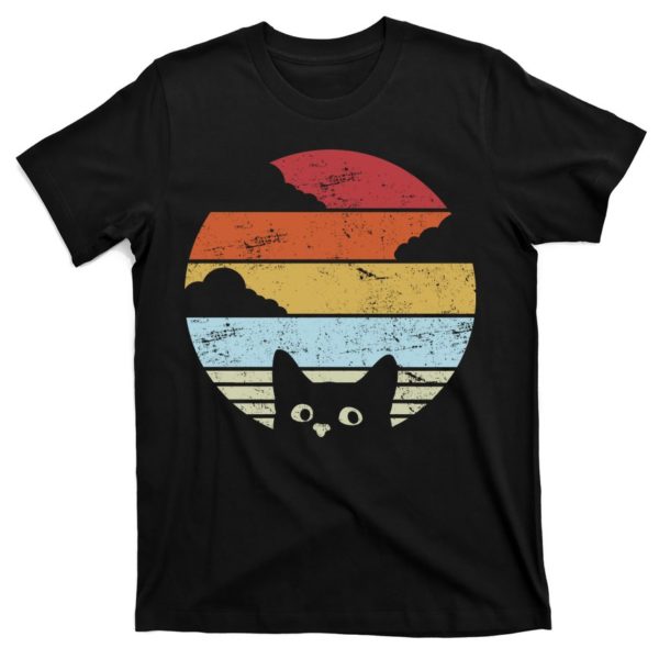 vintage sunset cat t-shirt