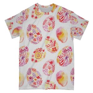 watercolor easter eggs all over print t-shirt
