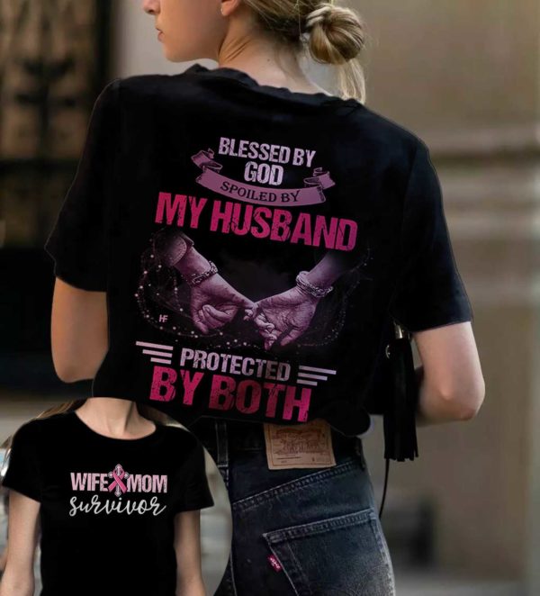 wife mom survivor all over print t-shirt, supporting for breast cancer survivor mom