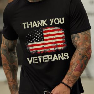 american flag thank you veterans proud veteran t shirt TjI4t