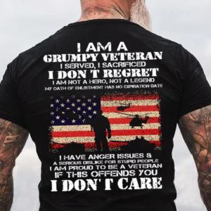 i am a grumpy veteran i dont care casual t shirt 1Mpmx