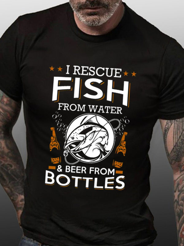 i rescue fish from water 26 beer from bottles t shirt o0tnp