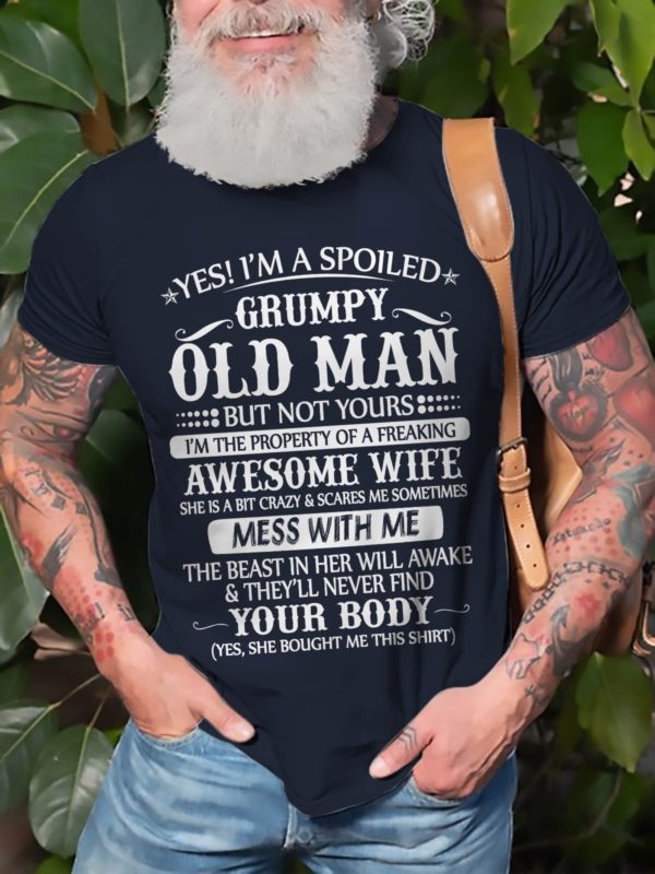 mens grumpy old man t shirt swaed