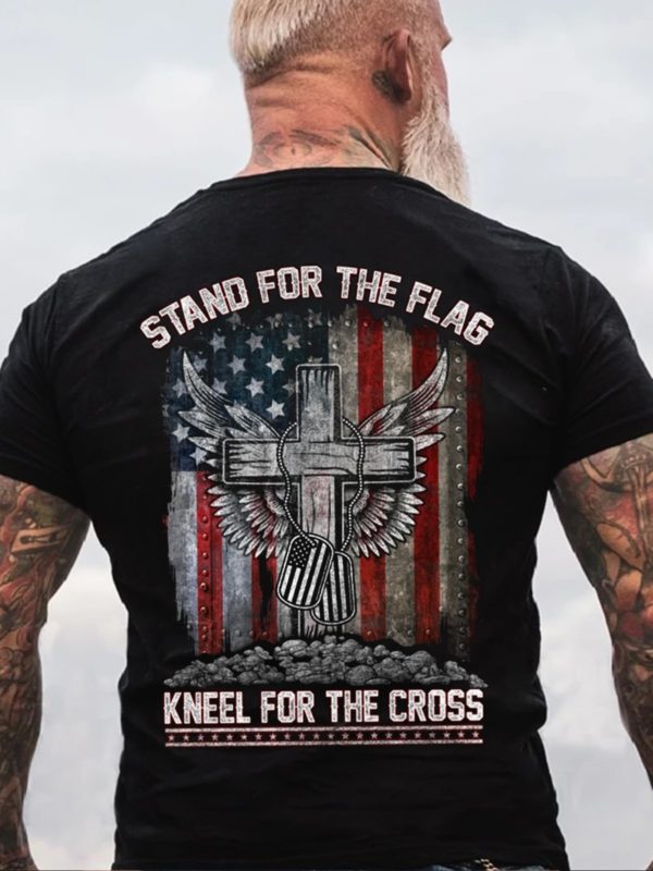 stand for the flag kneel for the cross t shirt ikdgw