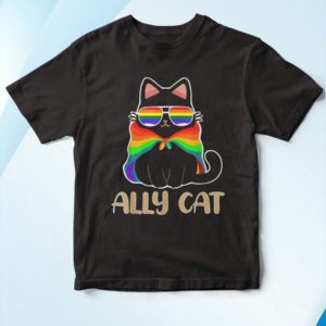 t shirt black ally cat lgbt gay rainbow pride flag 9p8a2