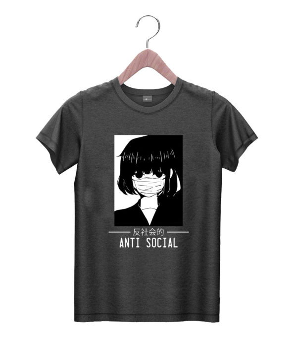 t shirt black anti social japanese text aesthetic vaporwave anime 20fsr