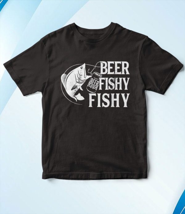 t shirt black beer fishy fishy funny fishing 06vzy