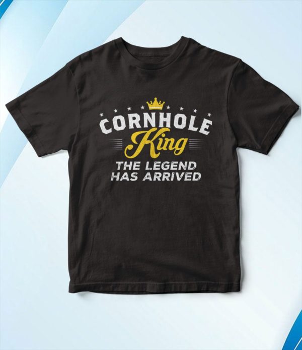t shirt black cornhole king the legend has arrived xwzgo