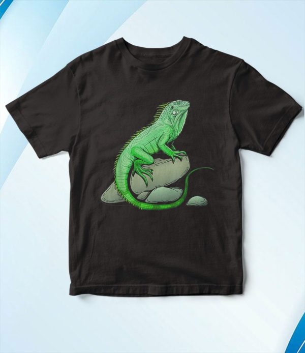t shirt black iguana lizard reptile leguan green pet animal herpetologist dluoo