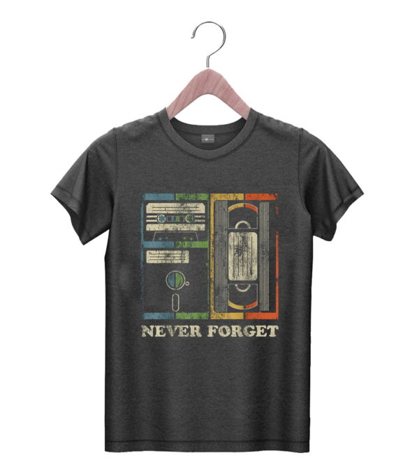 t shirt black never forget retro vintage cool 80s 90s funny geeky nerdy 0mpav