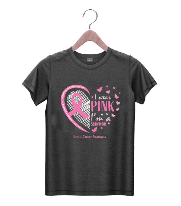 t shirt black pink breast cancer survivor cancer awareness qtn8s