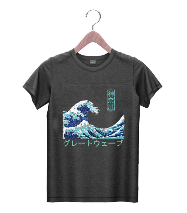 t shirt black vintage asia great wave off kanagawa japan ek0xd