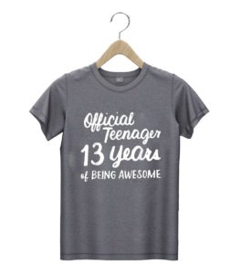 t shirt dark heather 13th birthday official teenager 13 years of being awesome uys64