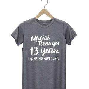 t shirt dark heather 13th birthday official teenager 13 years of being awesome UYs64