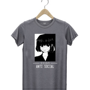 t shirt dark heather anti social japanese text aesthetic vaporwave anime 0foR0
