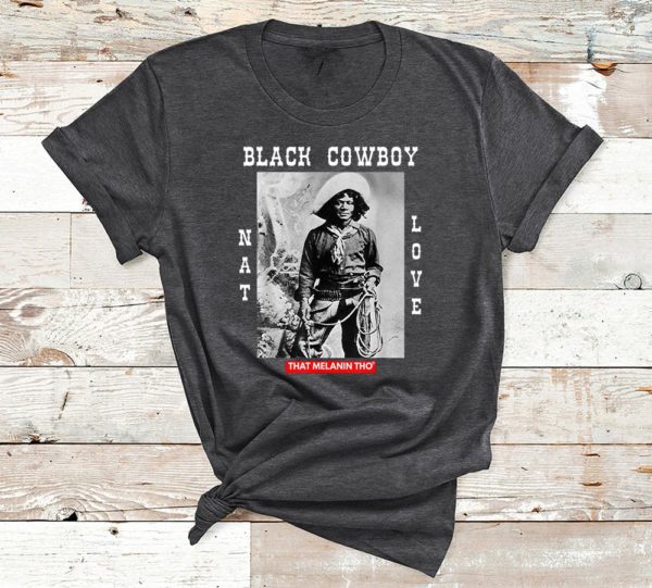 t shirt dark heather black cowboy nat love african american cowboys black history ceehz