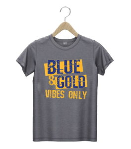 t shirt dark heather blue and gold game day group shirt for high school football h8wym