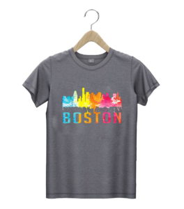 t shirt dark heather boston massachusetts retro watercolor skyline souvenir 801vi