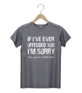 t shirt dark heather if ive ever offended you im sorry that you are a qanyg