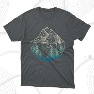 minimal mountains geometry outdoor hiking t-shirt