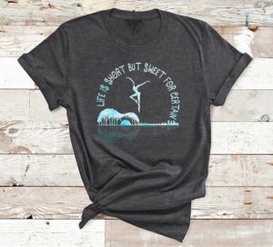 t shirt dark heather music lover life is short but sweet for certain guitar f0sub