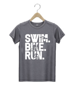 t shirt dark heather swim bike run triathlon triathlete athletics feejb
