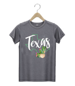 t shirt dark heather texas state map pride cactus vintage texas tl62t