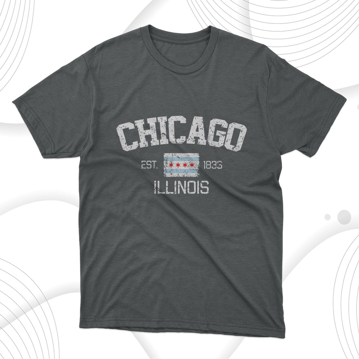 Vintage Chicago Illinois Est. 1833 Souvenir T-Shirt - Reallgraphics