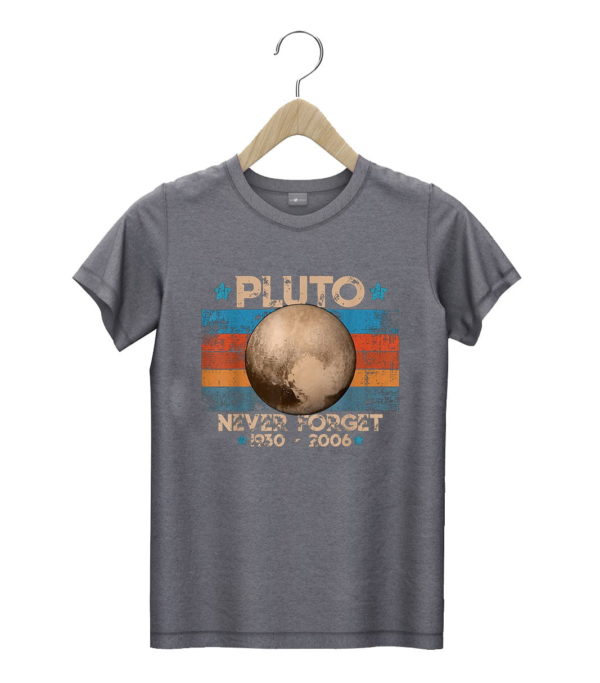 t shirt dark heather vintage never forget pluto nerdy astronomy space science c00cj