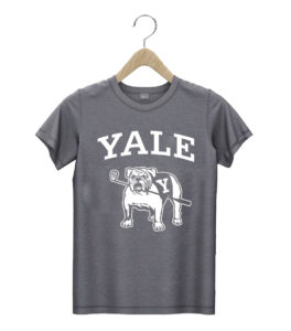 t shirt dark heather yale university handsome dan bulldog college mascot gm0kx