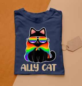 t shirt navy ally cat lgbt gay rainbow pride flag tk0pw