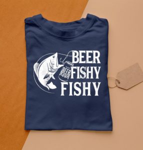 t shirt navy beer fishy fishy funny fishing of0wr