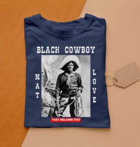 t shirt navy black cowboy nat love african american cowboys black history sioao