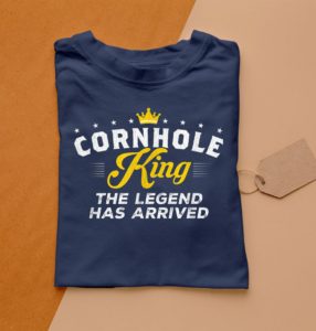t shirt navy cornhole king the legend has arrived tmmpv