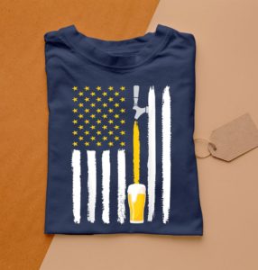 t shirt navy craft beer american flag usa zrg88