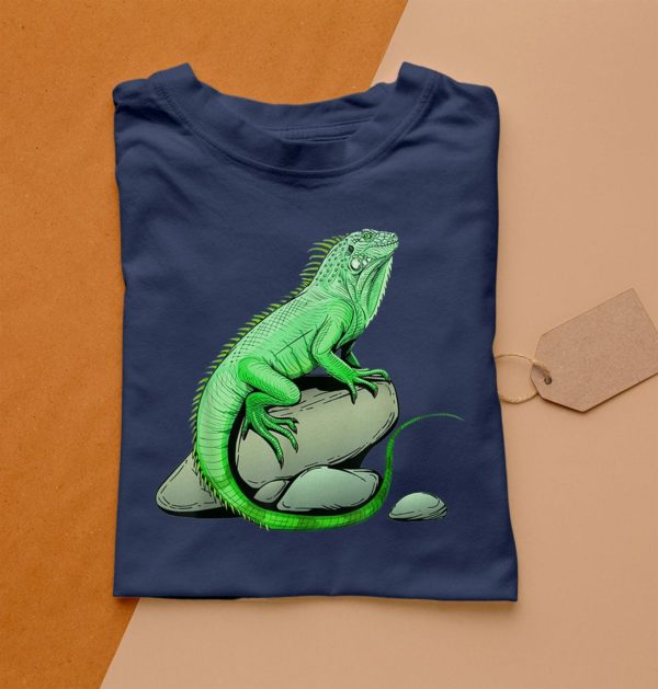 t shirt navy iguana lizard reptile leguan green pet animal herpetologist tdemn