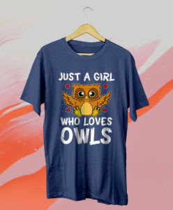 just a girl who loves owls cute night owl costume t-shirt