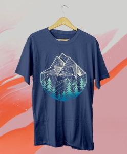 minimal mountains geometry outdoor hiking t-shirt