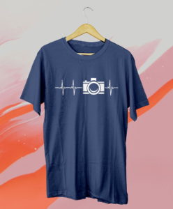 photographer gift heartbeat camera photography lovers t-shirt