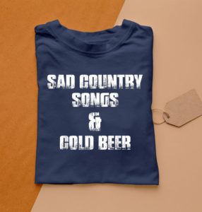 t shirt navy sad country songs 26 cold beer b2zio