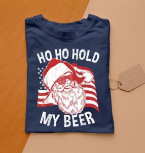 t shirt navy santa ho ho hold my beer 2xmcn