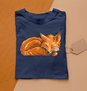 t shirt navy sleeping fox animal funny woodland creature 12rgy