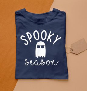t shirt navy spooky season ghost n32zp