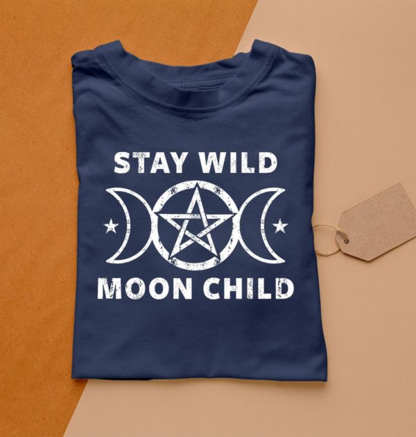 t shirt navy stay wild moon child ggs19
