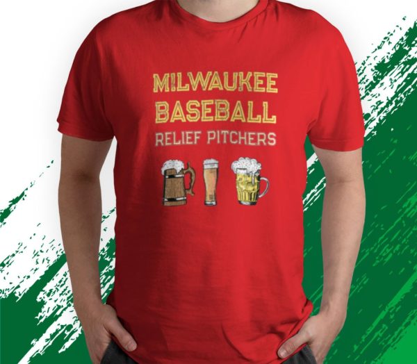 t shirt red classic milwaukee baseball 26 beer fan retro wisconsin 5ns88