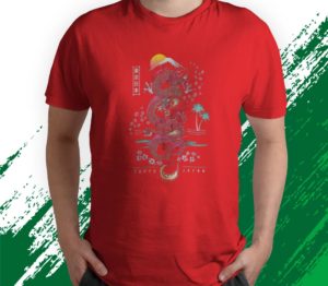 t shirt red japanese tokyo dragon asian inspired neon retro 80e28099s style 9fhmo