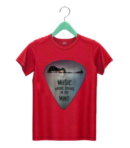 t shirt red on back distressed guitar pick lake reflections music guitar j7oit