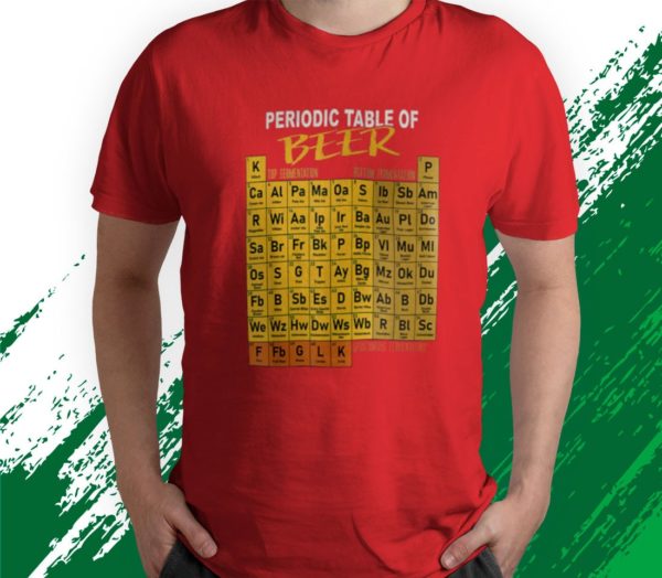 t shirt red periodic table of beer craft beer style brewery ko1vu