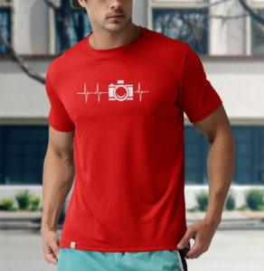 photographer gift heartbeat camera photography lovers t-shirt